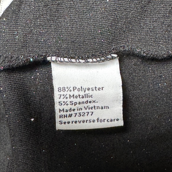 Nine West Black Metallic Sparkle Flutter Sleeve Belted Cropped Jumpsuit size M - Picture 9 of 9